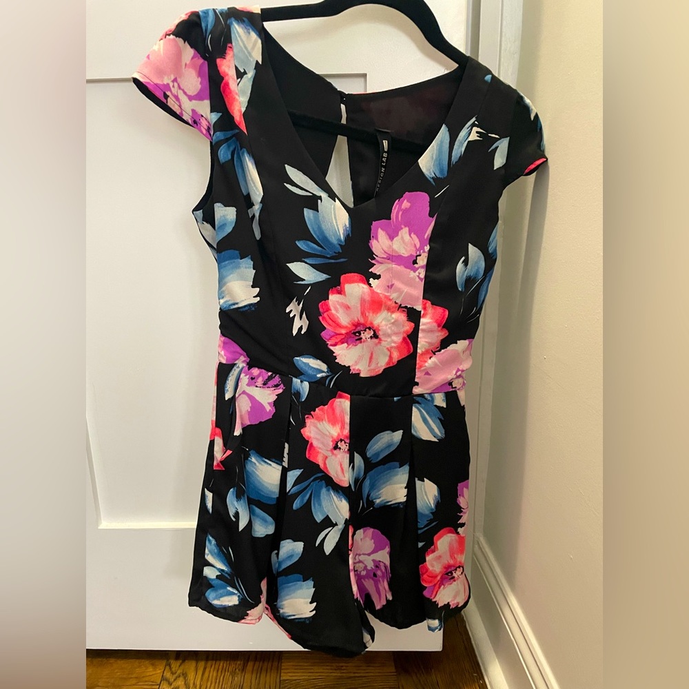 Black Floral Romper